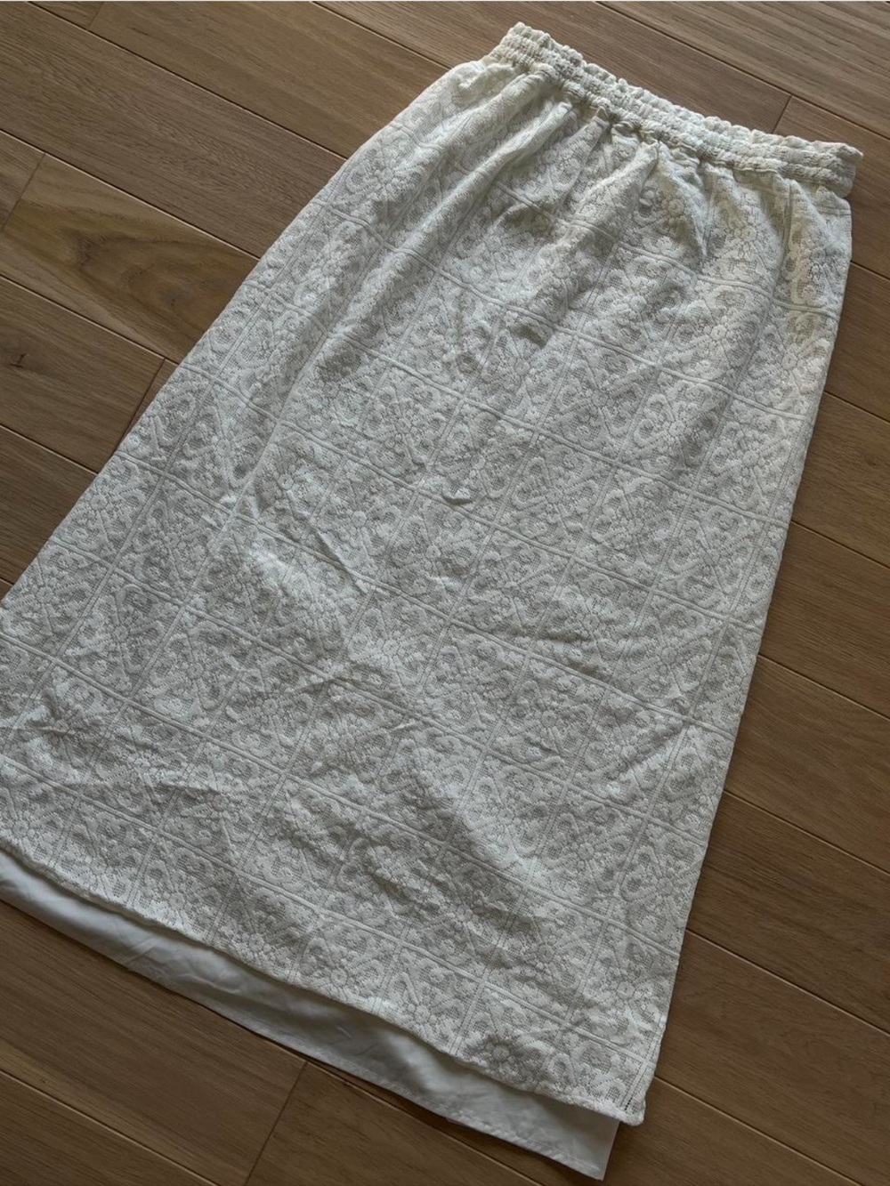 Niko And… White Filet Crochet Lace Skirt